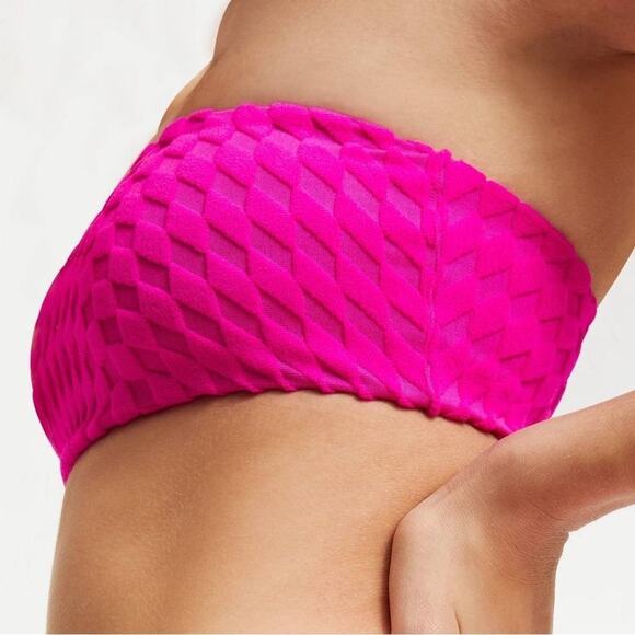 NWT Good American Hawaiian Pink Jacquard Bandeau Bikini Top - M - Picture 4 of 8